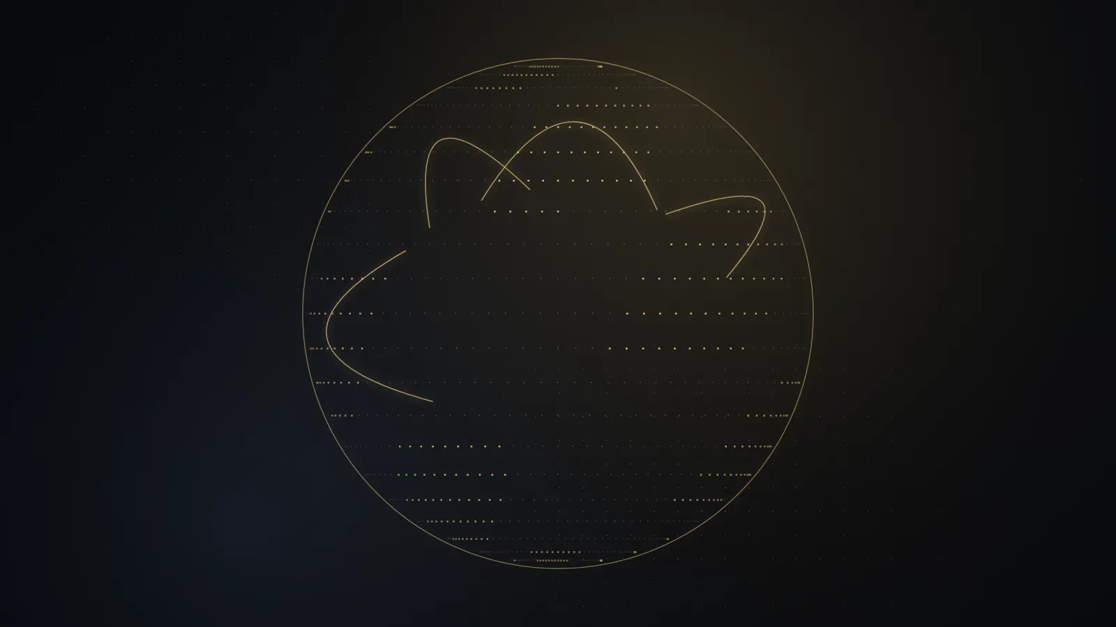 Dotted globe with gold arcs, representing workloads moving to Australian cloud regions