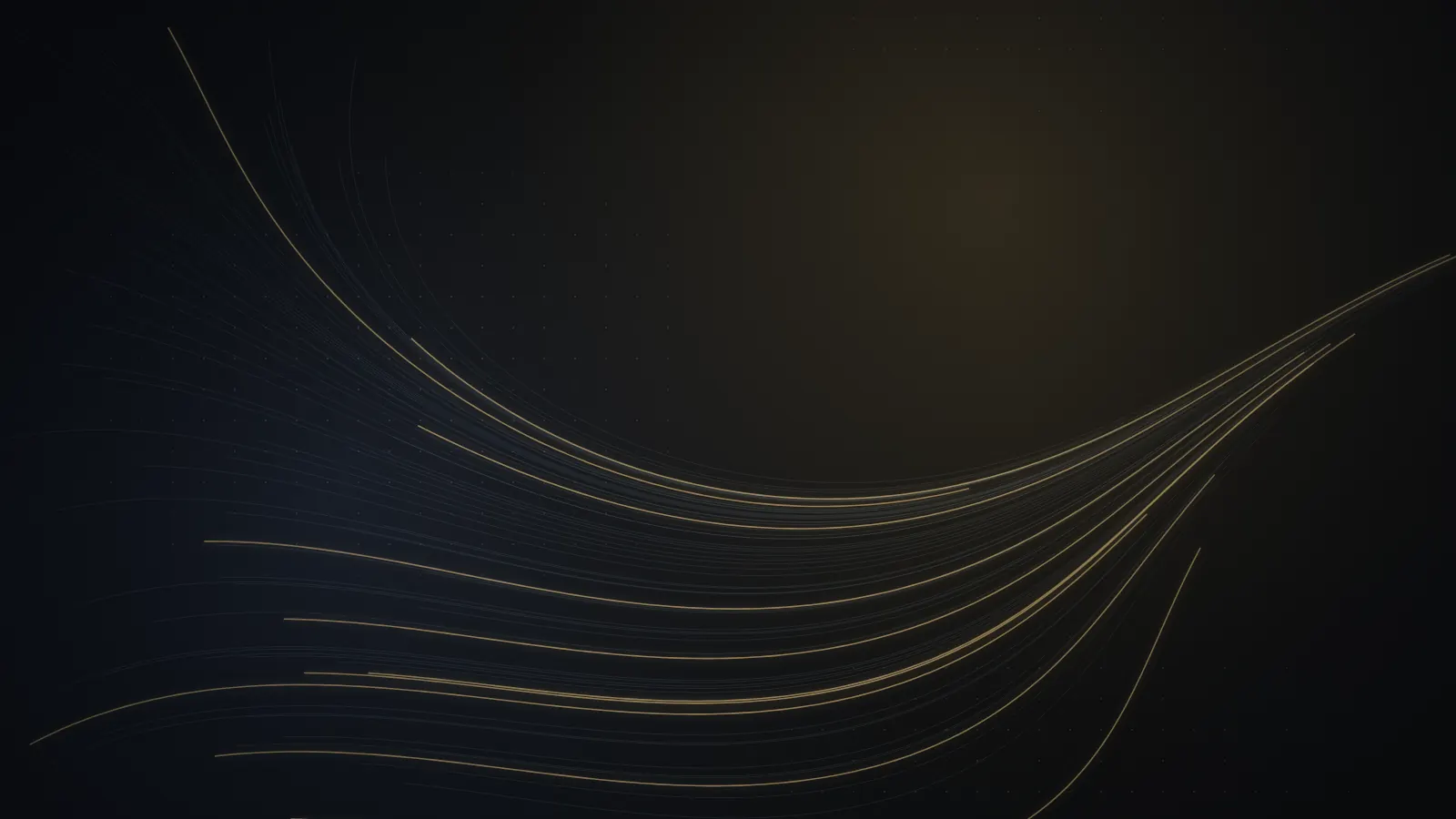 Streams of gold and blue lines flowing from left to right, representing an SAP landscape moving to a new platform